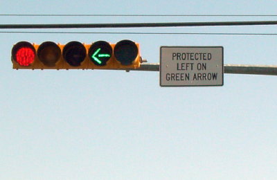 protected left on green arrow